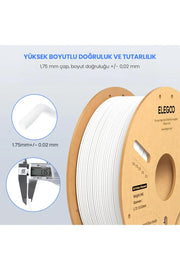 ELEGOO PLA+ Filament Beyaz